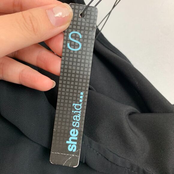 She Said... Sequin Cocktail Dress Womens S Small Black One Shoulder Banded Waist - Picture 10 of 15